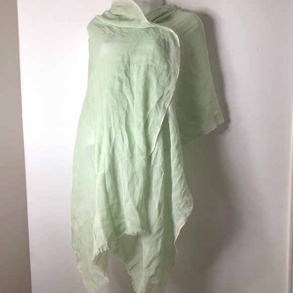 Pomegranate wool scarf women green India Mint Green Wool-Blend Scarf - Picture 2 of 5